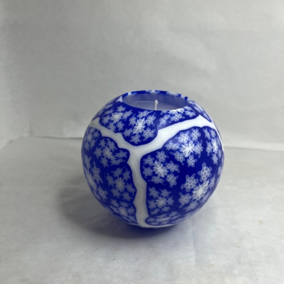 Vintage Stone Candles CA USA Large Round Stain Glass Design Hand Made NEW - Picture 3 of 6